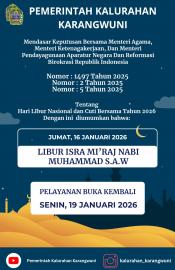 Info Penting Lurr...!! Pelayanan Pemerintah Kalurahan Libur